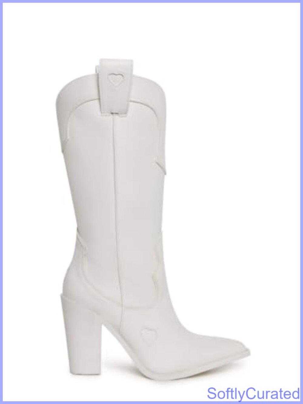 Women's Mid-Calf Western Heeled Cowgirl Boots Vegan Leather